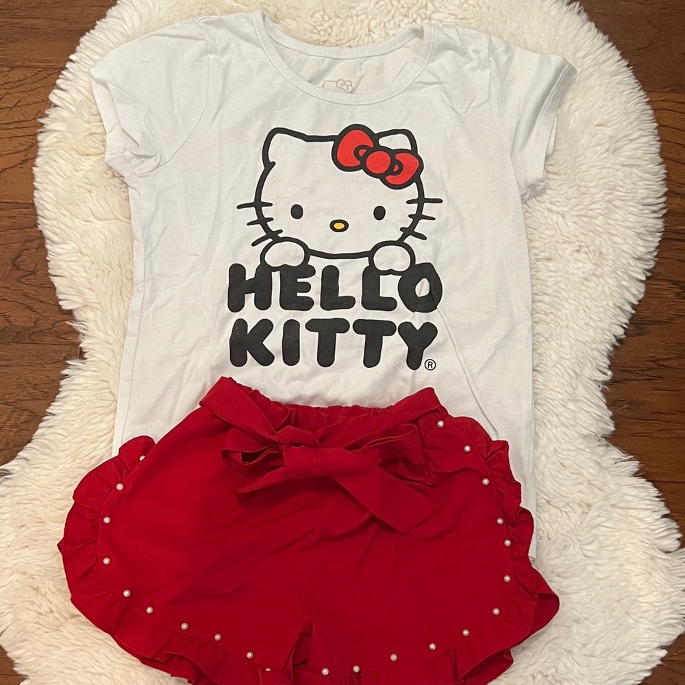 Hello Kitty White and Red Graphic Tee